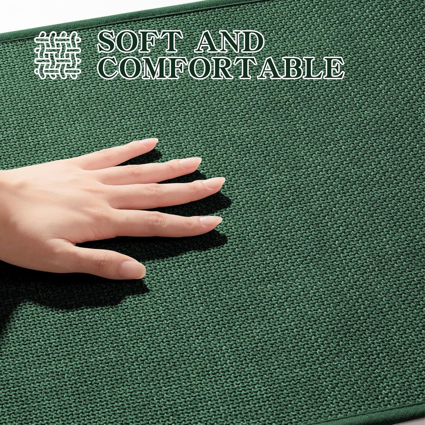 chakme Bathroom Rugs Mat 36x25, Ultra Thin Non Slip Bath Mat Large Quick Dry Absorbent Bath Mat for Bathroom Floor, (Green, 36"x25")