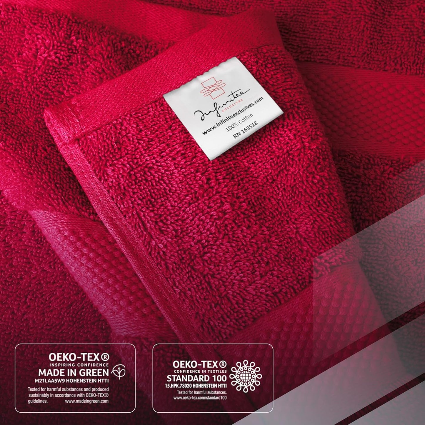 Infinitee Xclusives Luxury 100% Ring-Spun Cotton Bath Towels Set of 4 (27x54 inches) – Soft, Absorbent & Quick-Drying Towels for Bathroom, Gym, Spa & Hotel Use (Burgundy, Bath Towels)