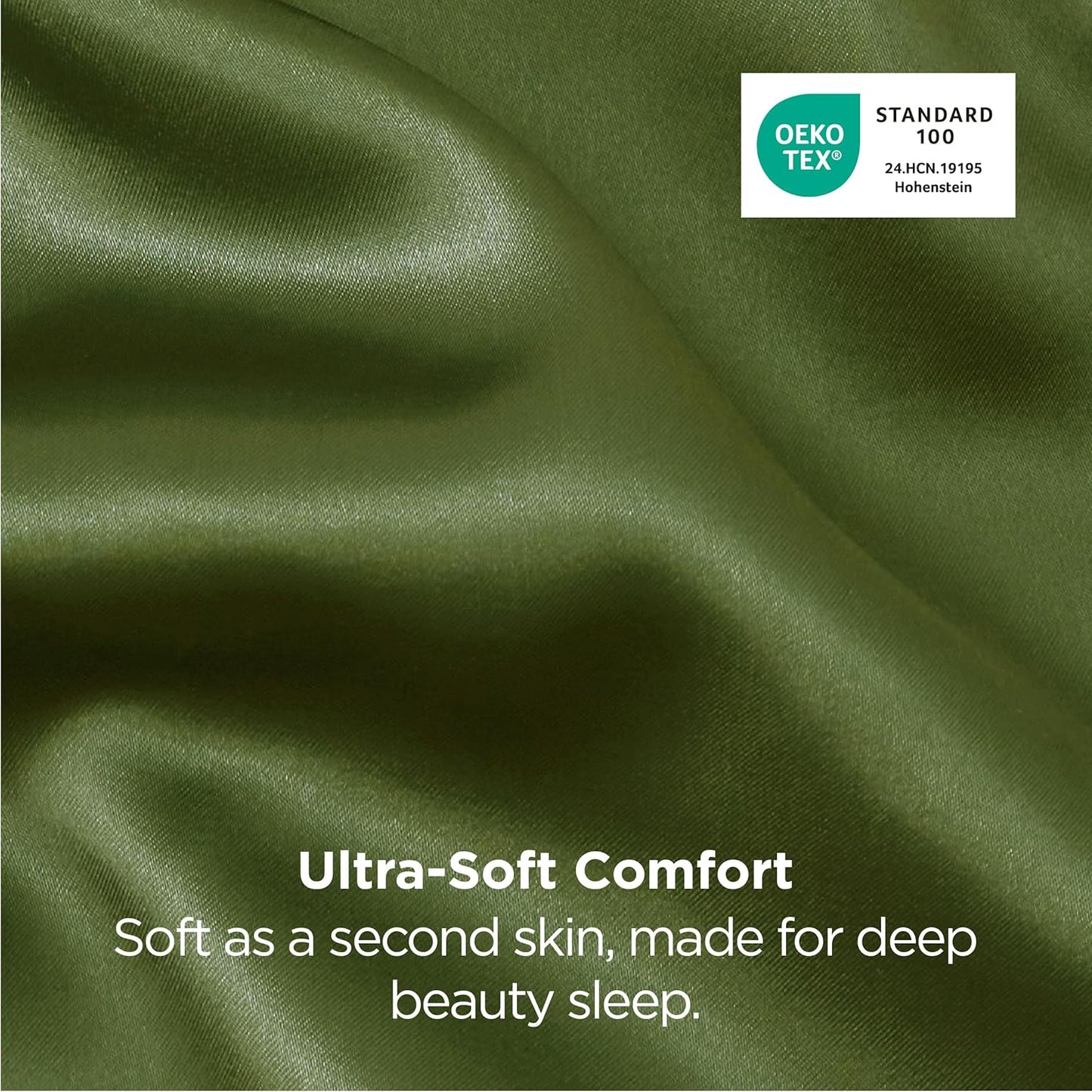 Bedsure King Size Satin Pillowcase Set of 2 - Pesto Silky Pillow Cases for Hair and Skin with Envelope Closure, Similar to Silk Pillow Cases, Gifts for Women Men, 20x36 Inches, 2pcs