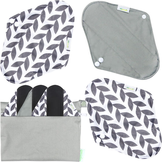 wegreeco Reusable Menstrual Pads - Reusable Sanitary Pads | Reusable Panty Liners | Soft Cloth Menstrual Pads - 6 Pack with 1 Cloth Mini Wet Bag (Small, Luxury)