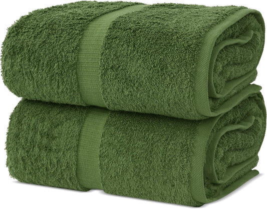 Chakir Turkish Linens, 100% Cotton Premium Quality Turkish Bath Sheets (35''x70'' Large Bath Sheet Towels - Moss)