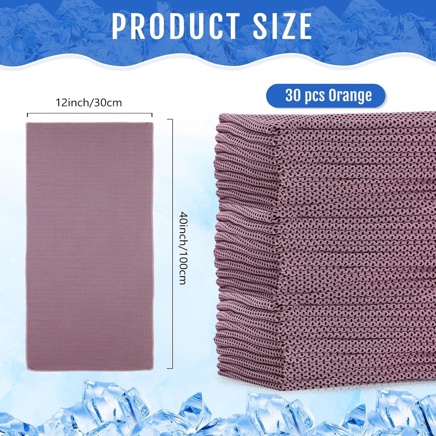 Hosuly 30 Pack Cooling Towels, 40"x12" Ice Breathable Soft Chilly Sweat Rag Microfiber Workout Rags for Gym Cooling Towels for Neck and Face for Yoga Golf Sport Running