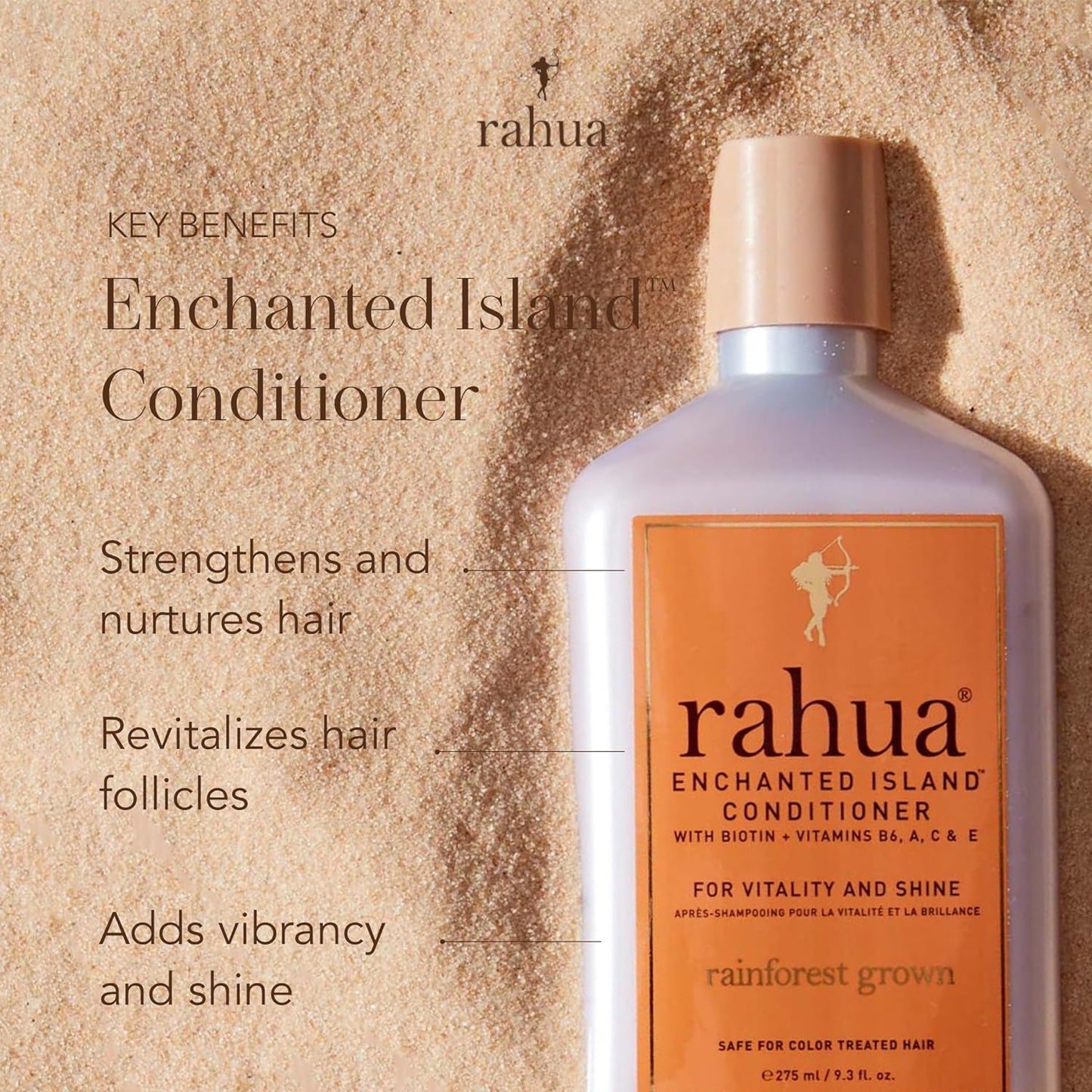 Rahua Enchanted Island Hair Conditioner with Biotin, Vegan, Deep Conditioning for Medium to Thick Hair, Strengthening Formula Oil, Quinoa, Pomegranate, Coconut & Guava Scent, 9.3 Fl Oz