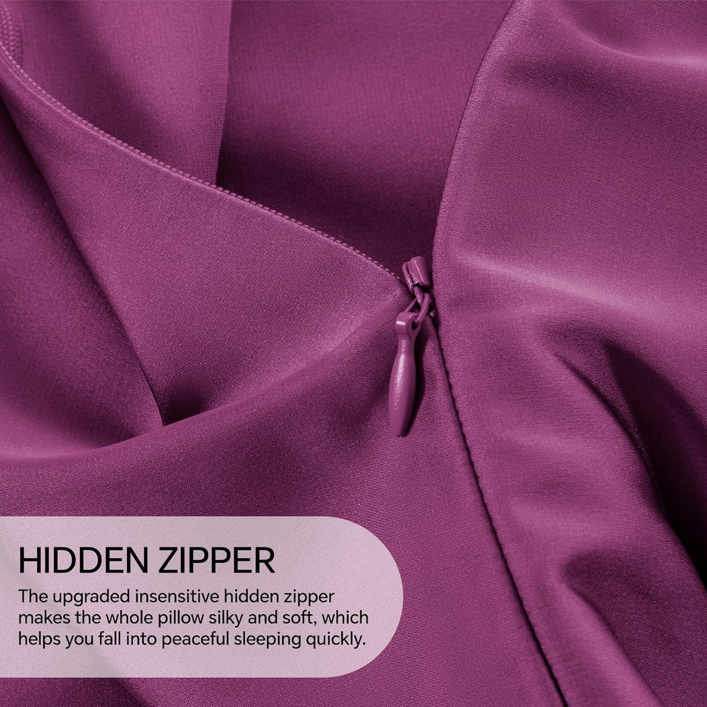 INFIIXSO Mulberry Silk Pillow Cases King Size Set of 2, Silk Pillowcase with Hidden Zipper 20"x36", Extraordinary Smooth and Soft Pillow Case for Hair and Skin(Purple, 2 Pack)