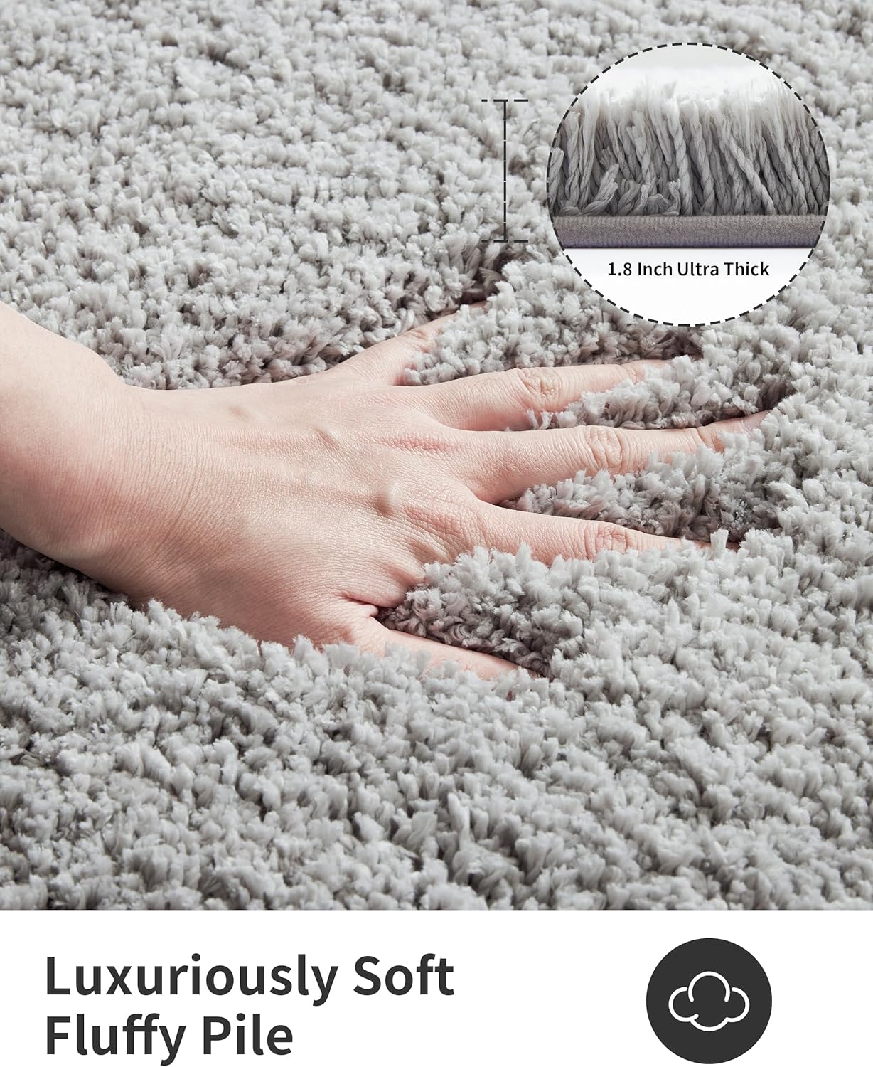 ILANGO Grey Bathroom Rugs 70" × 24" Non Slip & Super Absorbent Extra Thick Soft, Washable Bath Carpet Runner for Floor, Microfiber Plush Shaggy Bath Mats with Rubber for Bedroom Bathtub Shower Room
