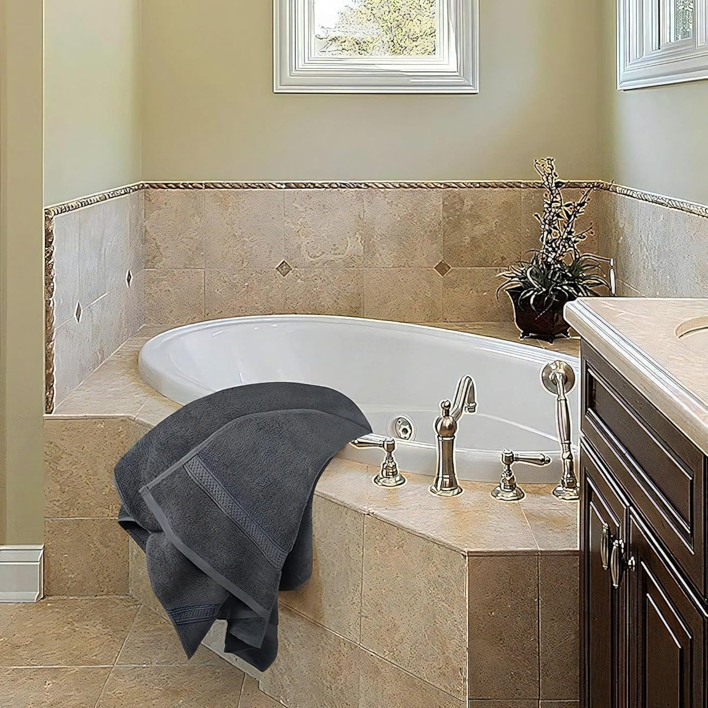 Luxury 100% Cotton Bath Towels Set of 4 - Large 27x54 Inches - Soft, Absorbent & Quick-Dry - Hotel & Spa Quality for Bathroom, Gym, and Home Essentials