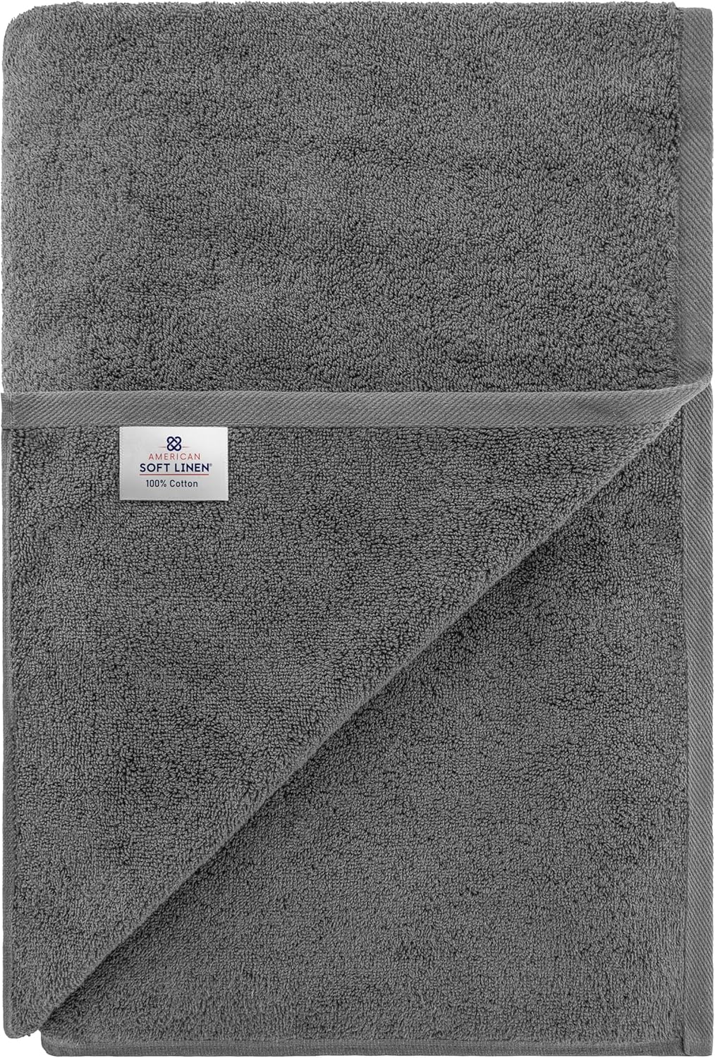 American Soft Linen Oversized Bath Sheet 40x80 Extra Large for Bathroom, 600 GSM 100% Cotton Turkish Jumbo Bathsheet Towels for Adults, Dark Gray Bath Sheet