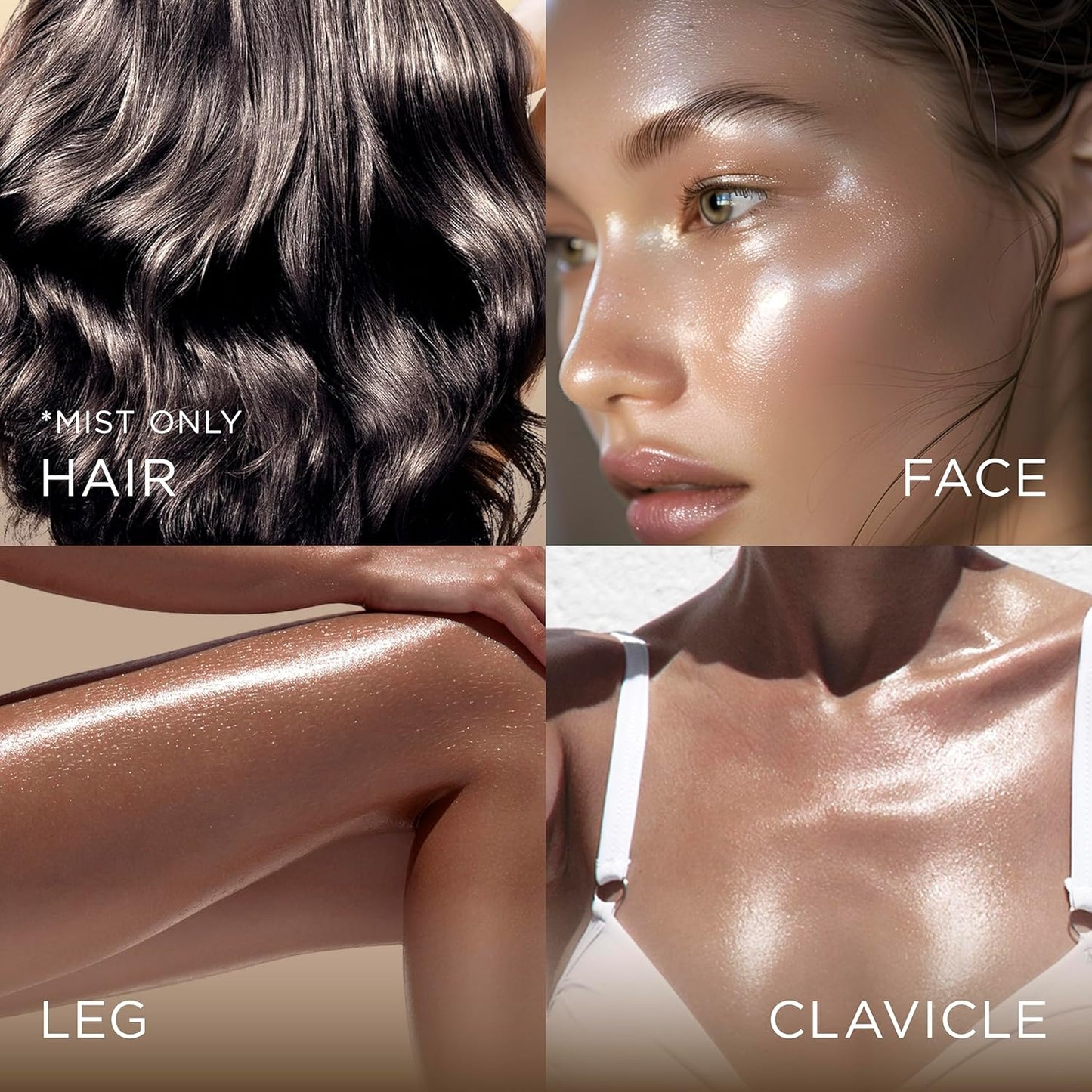 Absolute New York - Silk Glow Shimmer Mist Glow, Radiant, Shimmer Body & Face & Hair, Shea Butter, Coconut Oil, Vitamin E (SBGS13 Island Bronze Mist, 3.4 fl oz)