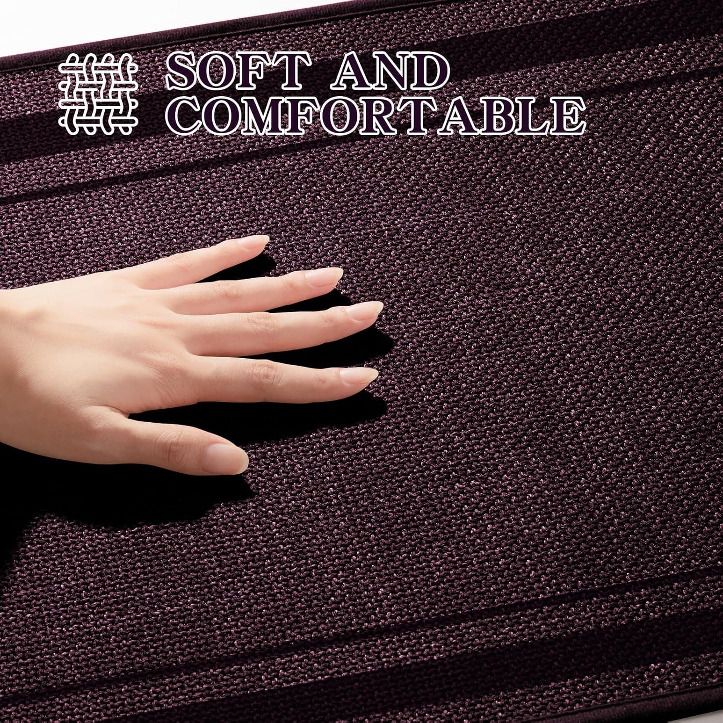 chakme Bathroom Rugs Mat 24x17, Ultra Thin Non Slip Bath Mat Small Quick Dry Absorbent Bath Mat for Bathroom Floor, (Dark Purple, 24"x17")