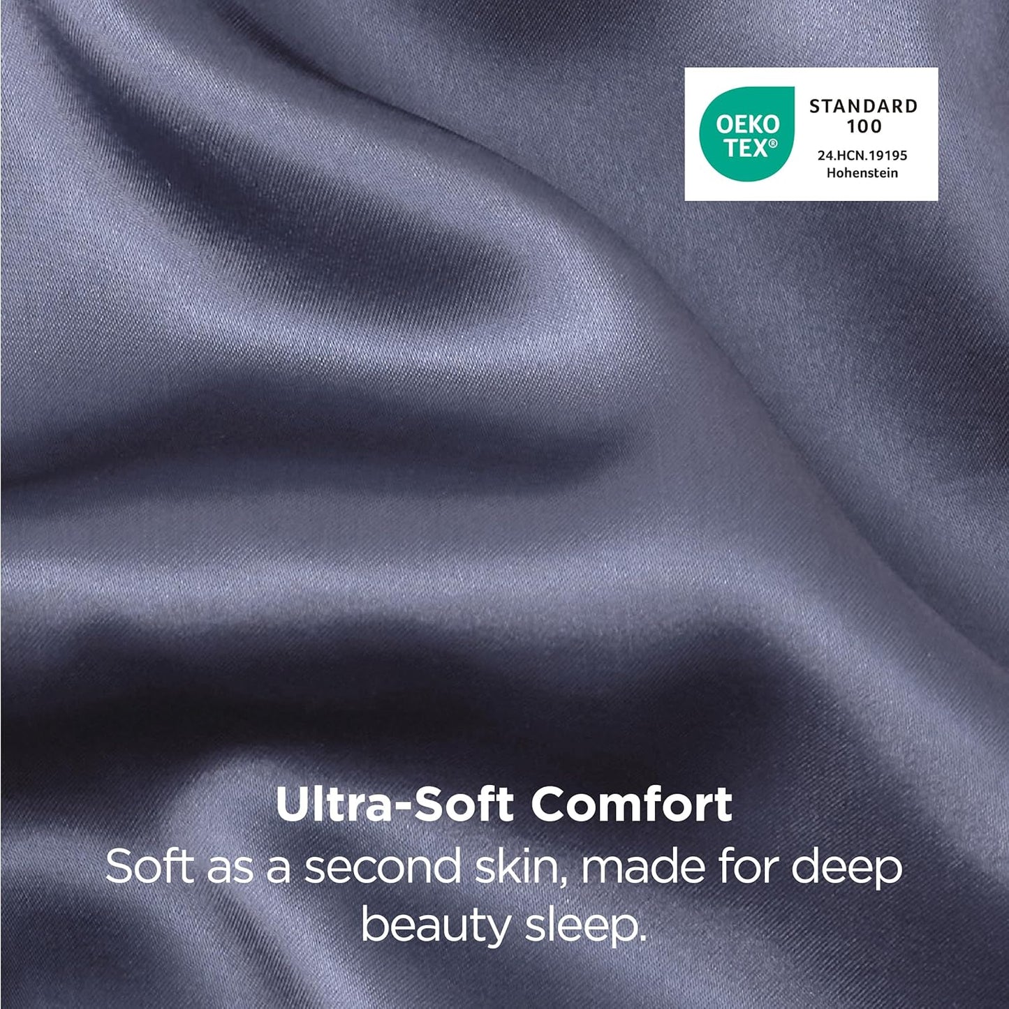 Bedsure Satin Pillowcase 2 Pack Similar to Silk Pillow Cases Standard Size, Pillow Case for Sleeping Women with Envelope Closure, Gifts for Women Men, Blue Granite, 20x26 Inches, 2pcs