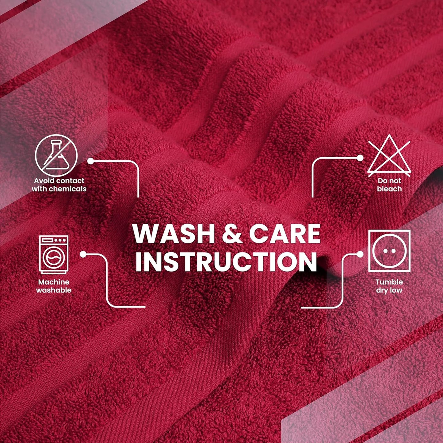 Infinitee Xclusives 100% Cotton Luxury Bath Towels Set of 2 (27x54 Inches) (Burgundy, Bath Towels - Pack 2)