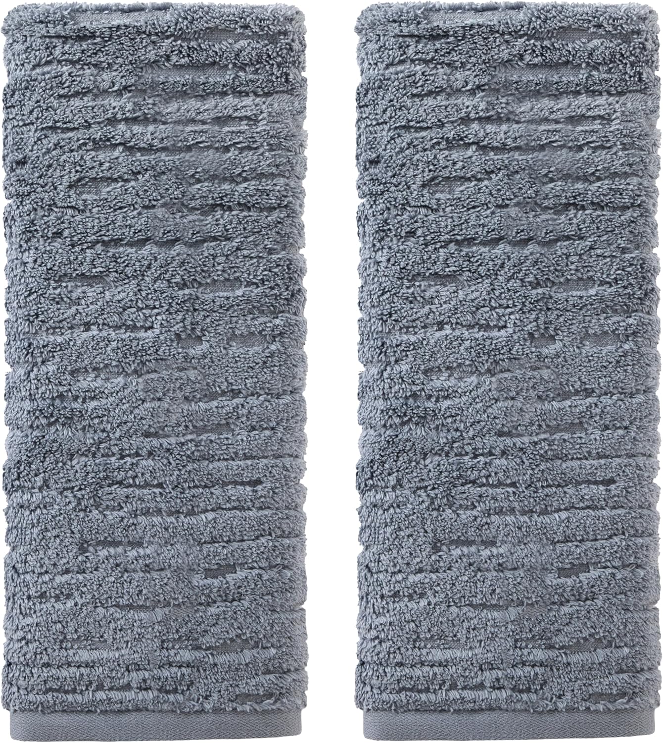 SKL Home CloudSoft Cotton Luxury 2-Piece Hand Towel Set, Smoke Blue