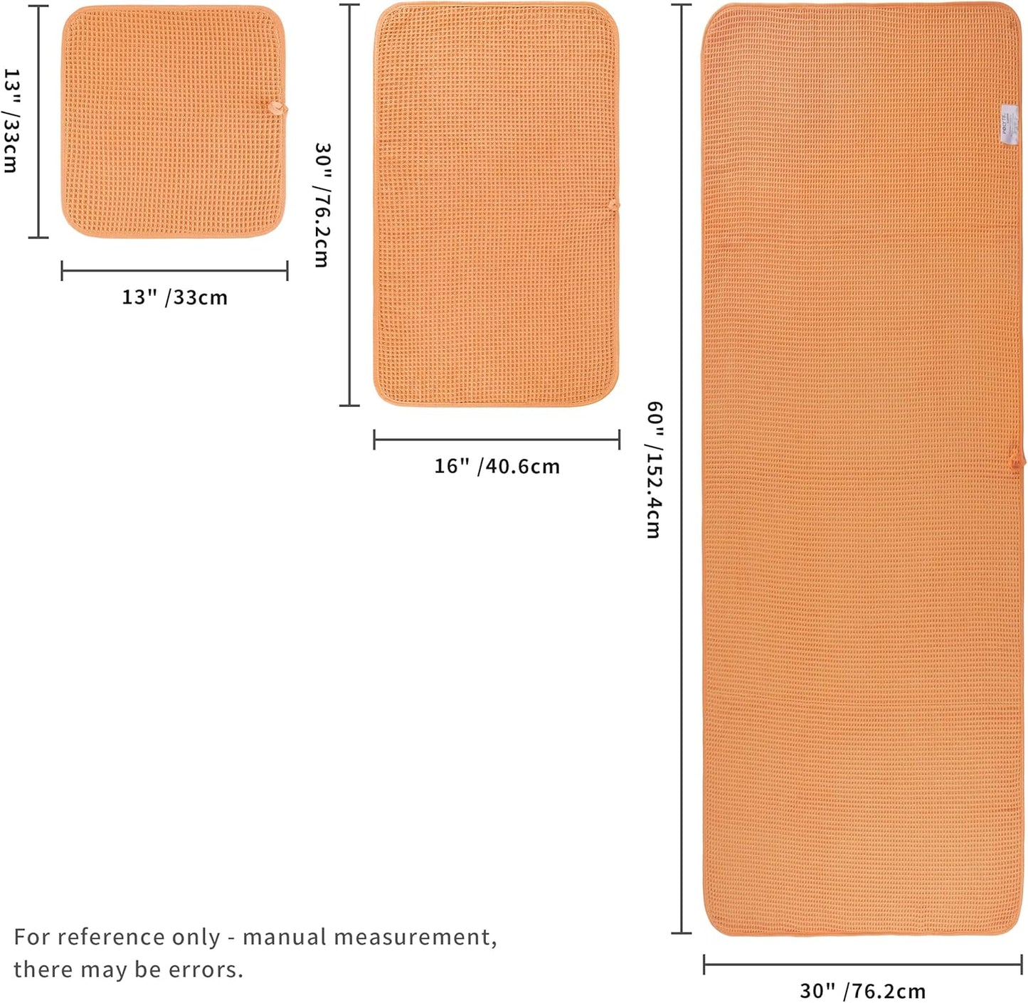 POLYTE Oversize, 60 x 30 in., Quick Dry Lint Free Microfiber Bath Towel Set, 6 Piece (Waffle Weave)