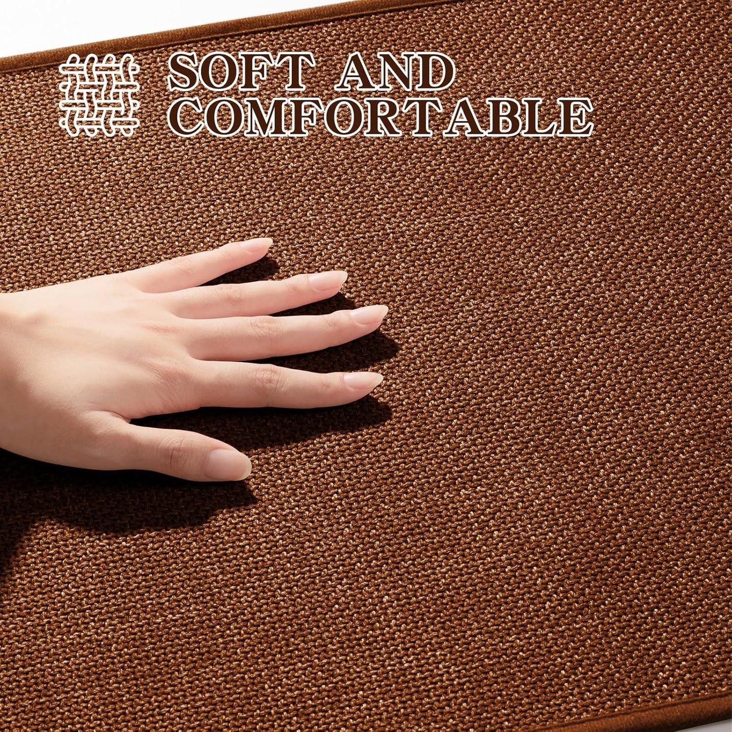 chakme Bathroom Rugs Mat 24x17, Ultra Thin Non Slip Bath Mat Small Quick Dry Absorbent Bath Mat for Bathroom, (Rust, 24"x17")