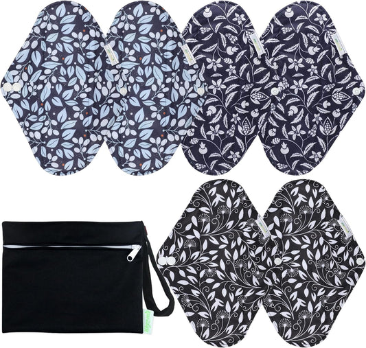 Wegreeco Reusable Cloth Sanitary Pads - Light Incontinence Pads - 1 Mini Wet Bag (Small, Leaves 02)