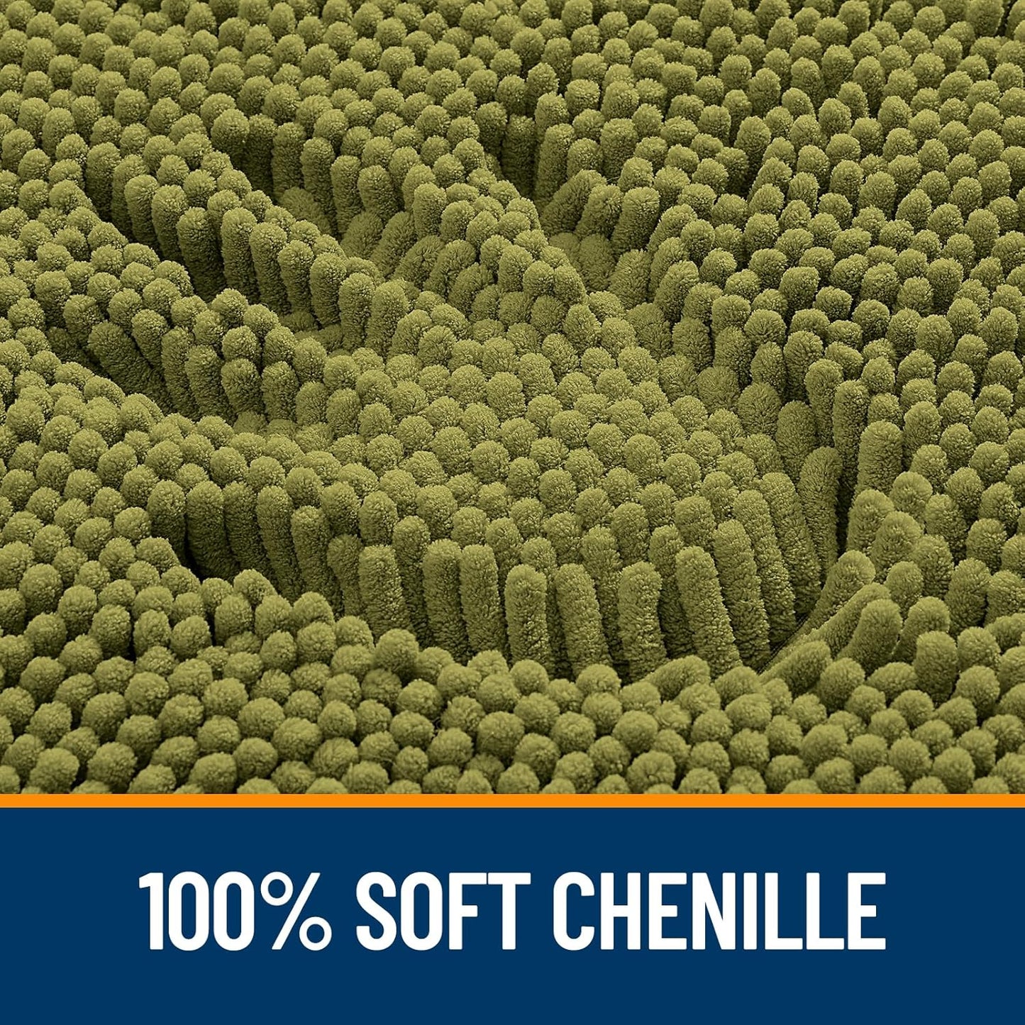 OLANLY Bathroom Rugs 24x16, Extra Soft Absorbent Chenille Bath Rugs, Rubber Backing Quick Dry, Machine Washable Bath Mats for Bathroom Floor, Tub and Shower, Home Decor Accessories, Willow Green