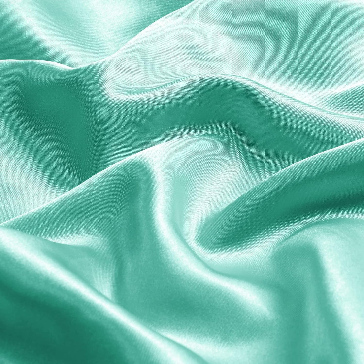 BEDELITE Satin Body Pillow Cover 2 Pack, Super Soft and Cooling Body Pillow Pillowcase for Hair and Skin, Breathable Silky Full Long Pillowcase Cover(20"x54", Turquoise)
