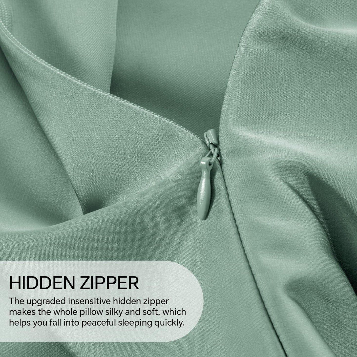 INFIIXSO Mulberry Silk Pillowcase for Hair and Skin, Silk Pillow Cases Standard Size with Hidden Zipper 20x26 Inches, Super Smooth and Soft Cooling Pillow Cases for Hot Sleepers(Mint Green, 1 Pack)