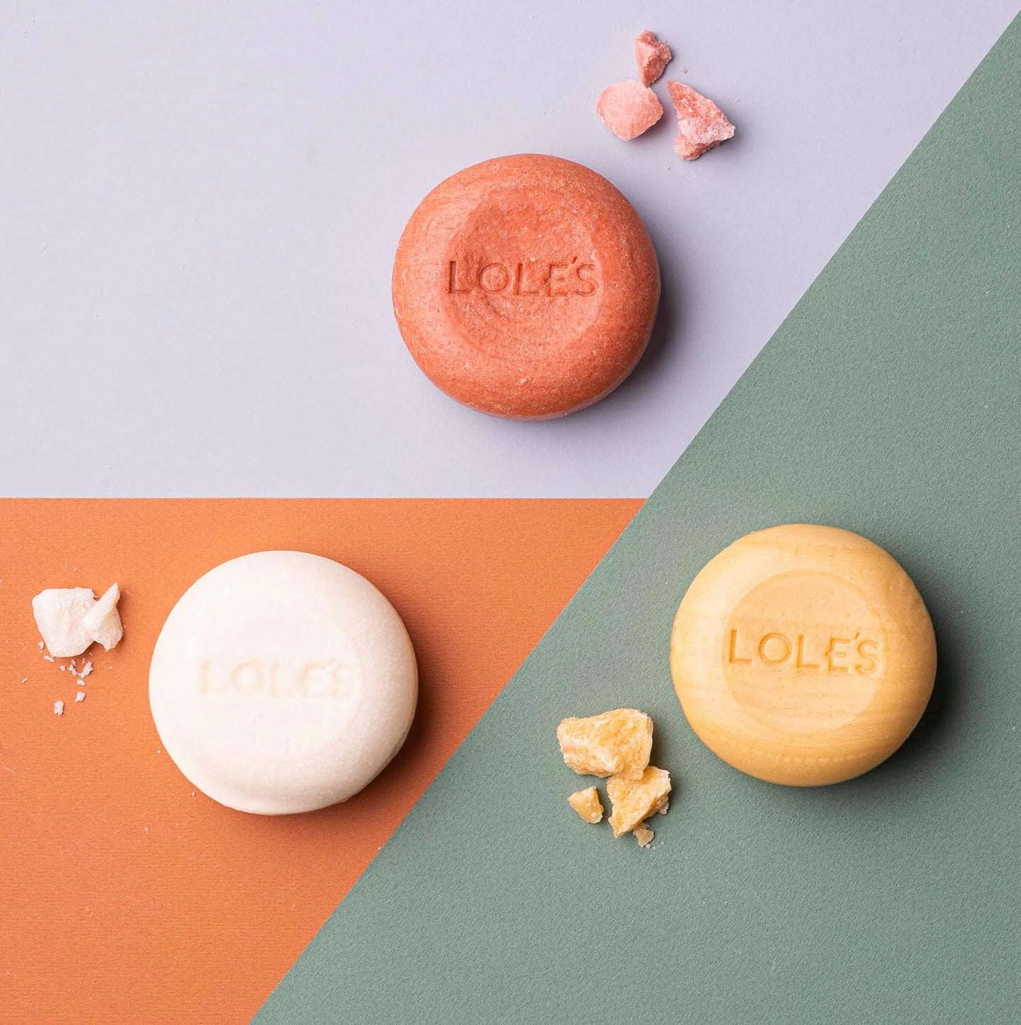 LOLE'S Shampoo Bar and Conditioner, 2in1 with Coconut Oil for Normal Hair, Volume & Strength, 99% Natural Origin, Sustainably Sourced, 3.5Oz