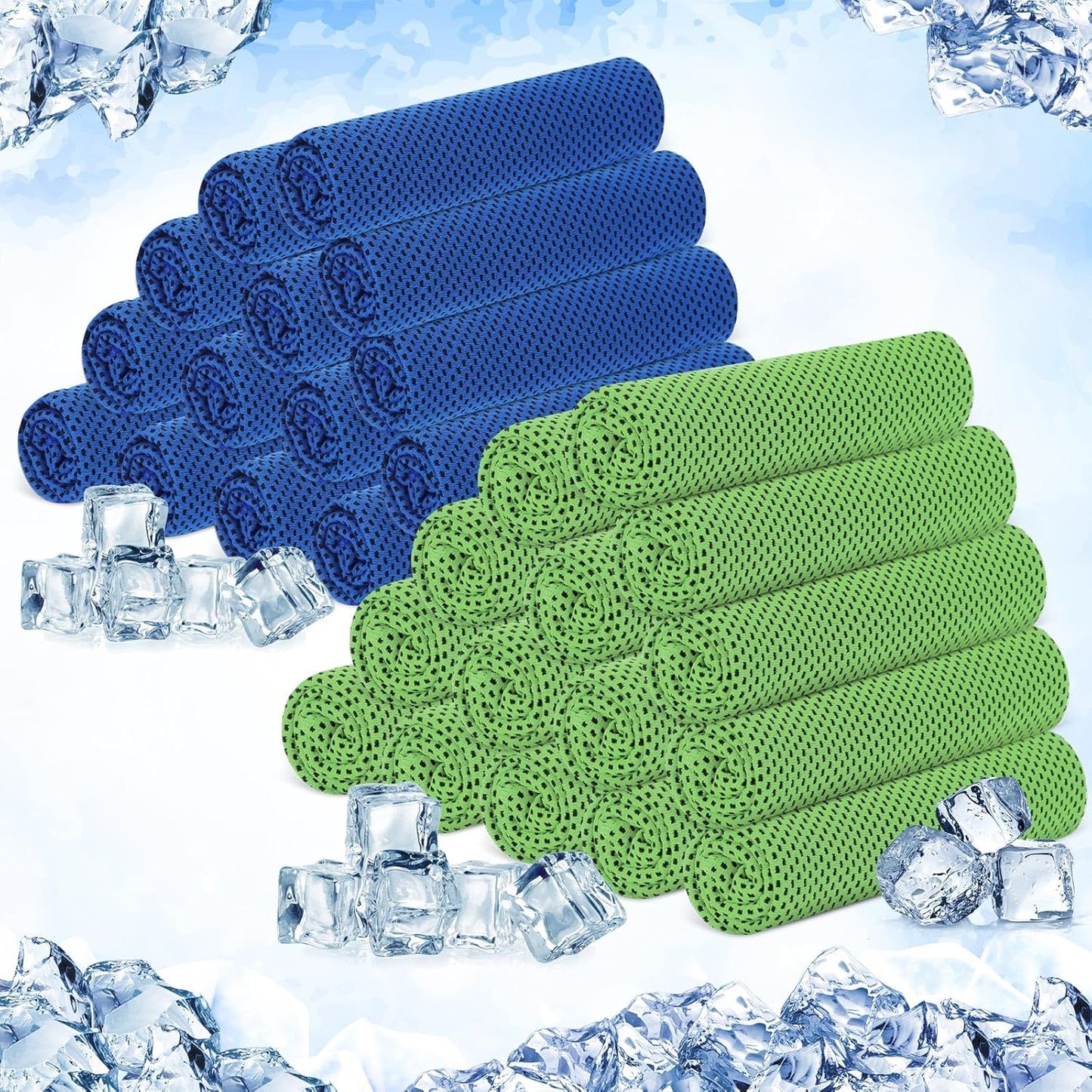 Hosuly 30 Pack Cooling Towels, 40"x12" Ice Breathable Soft Chilly Sweat Rag Microfiber Workout Rags for Gym Cooling Towels for Neck and Face for Yoga Golf Sport Running