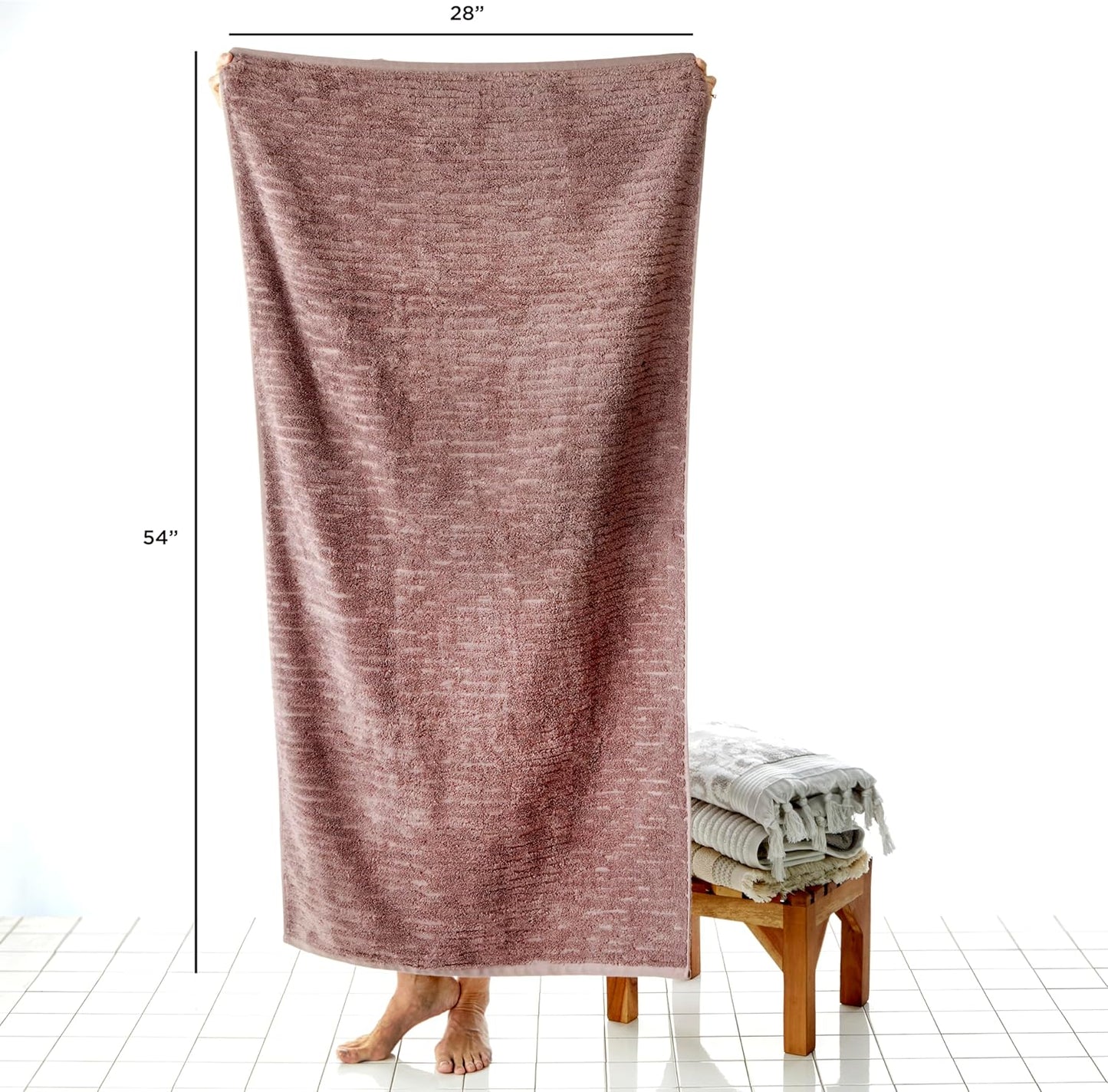 SKL Home CloudSoft Cotton Luxury 4 Pc Bath Towel Set, Plum