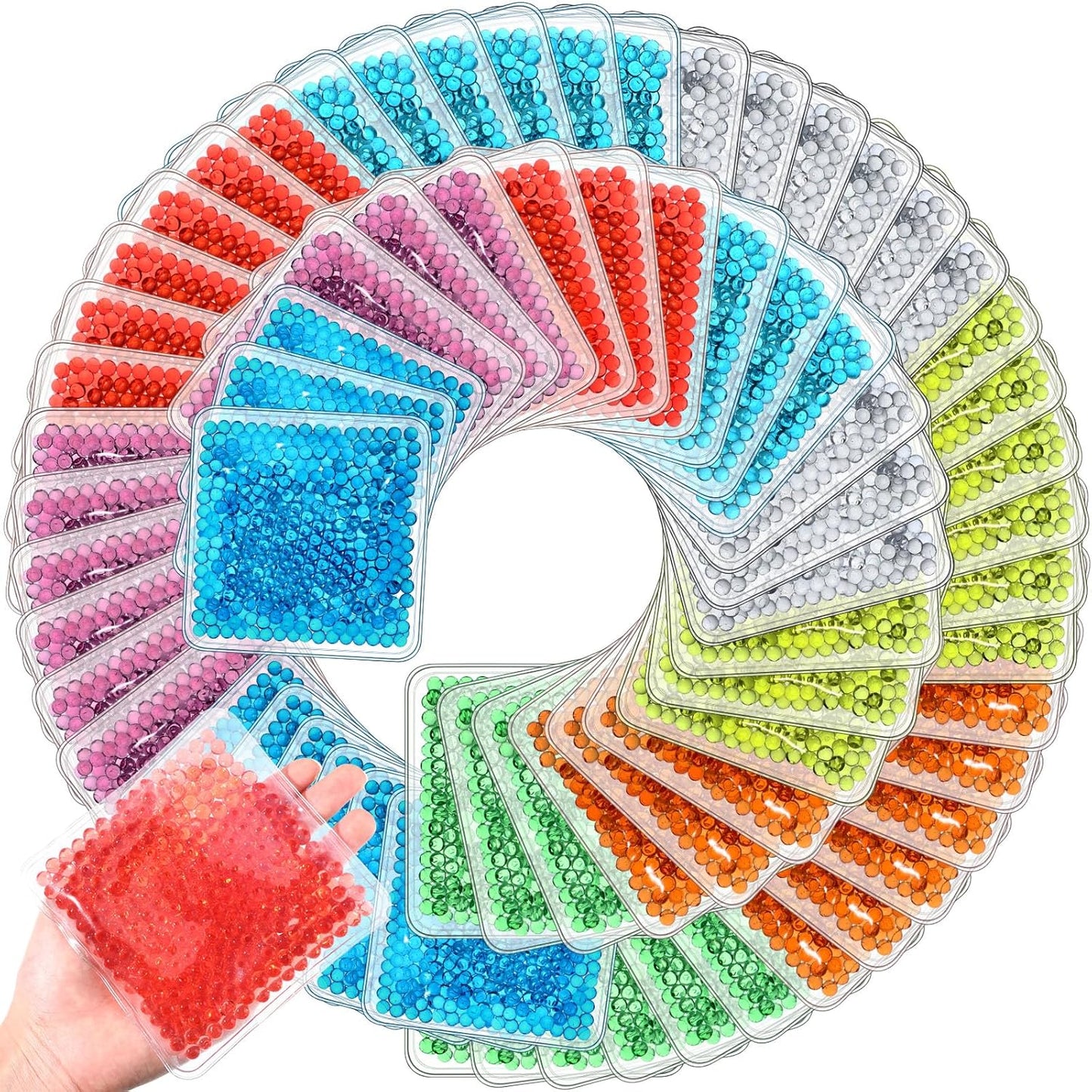 TrelaCo 72 Pack Small Gel Ice Packs Bulk for Injuries, Reusable Soft Cold Packs, Hot and Cold Gel Ice Pack, Mini Boo Boo Ice Packs for Breastfed Injury, Pain Relief, Headache, Tired Eyes