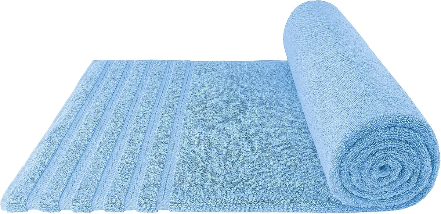 American Soft Linen 35x70 Jumbo Large Bath Towels, 600 GSM 100% Cotton Turkish Bath Sheet, Oversized Luxury Bath Towels for Bathroom Beach and Pool, Sky Blue