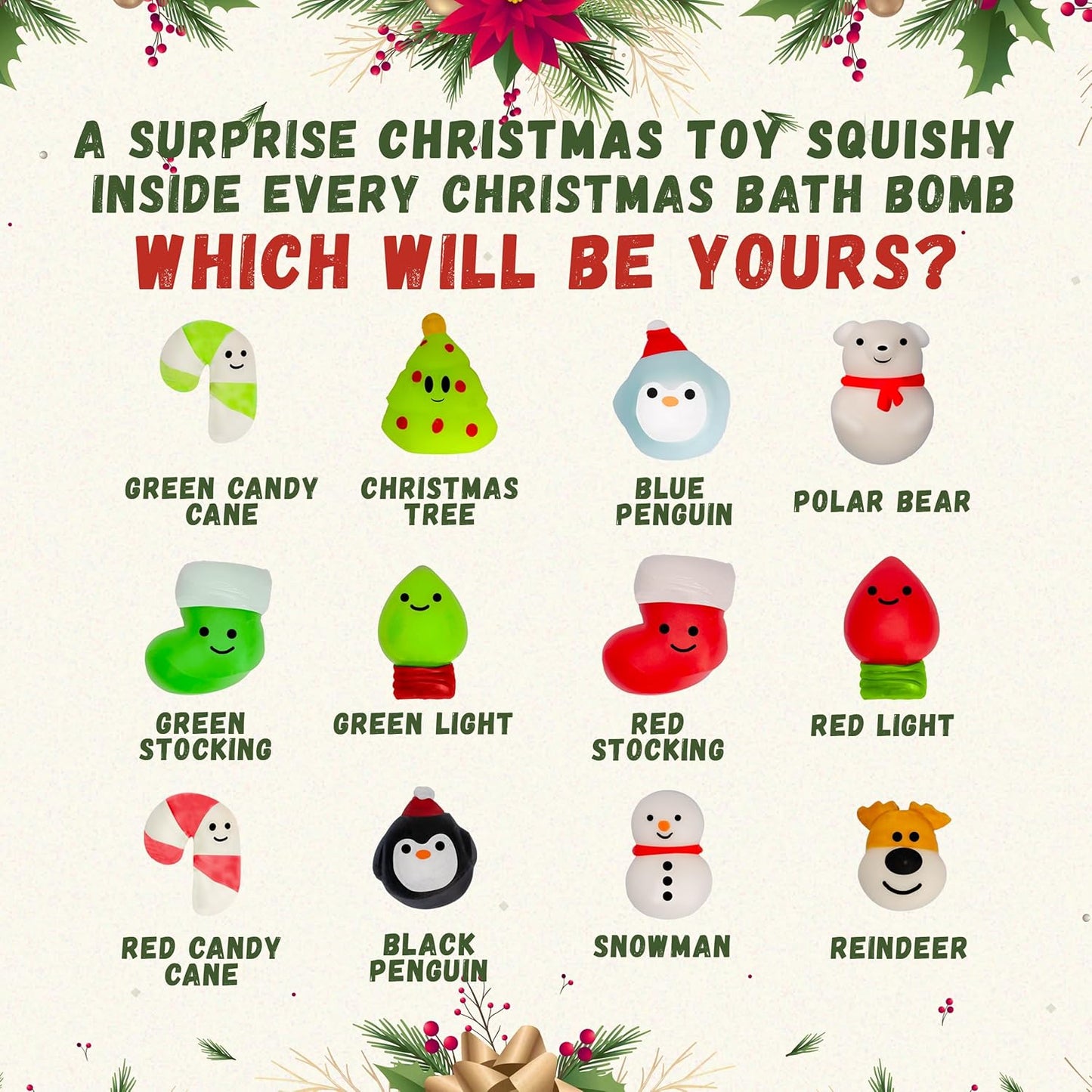 Christmas Bath Bombs for Kids with Surprise Toys Inside (6 Pack) - Holiday Gifts and Stocking Stuffers for Boys and Girls - Bubble Treats with Cheerful Scents, USA Made by Two Sisters