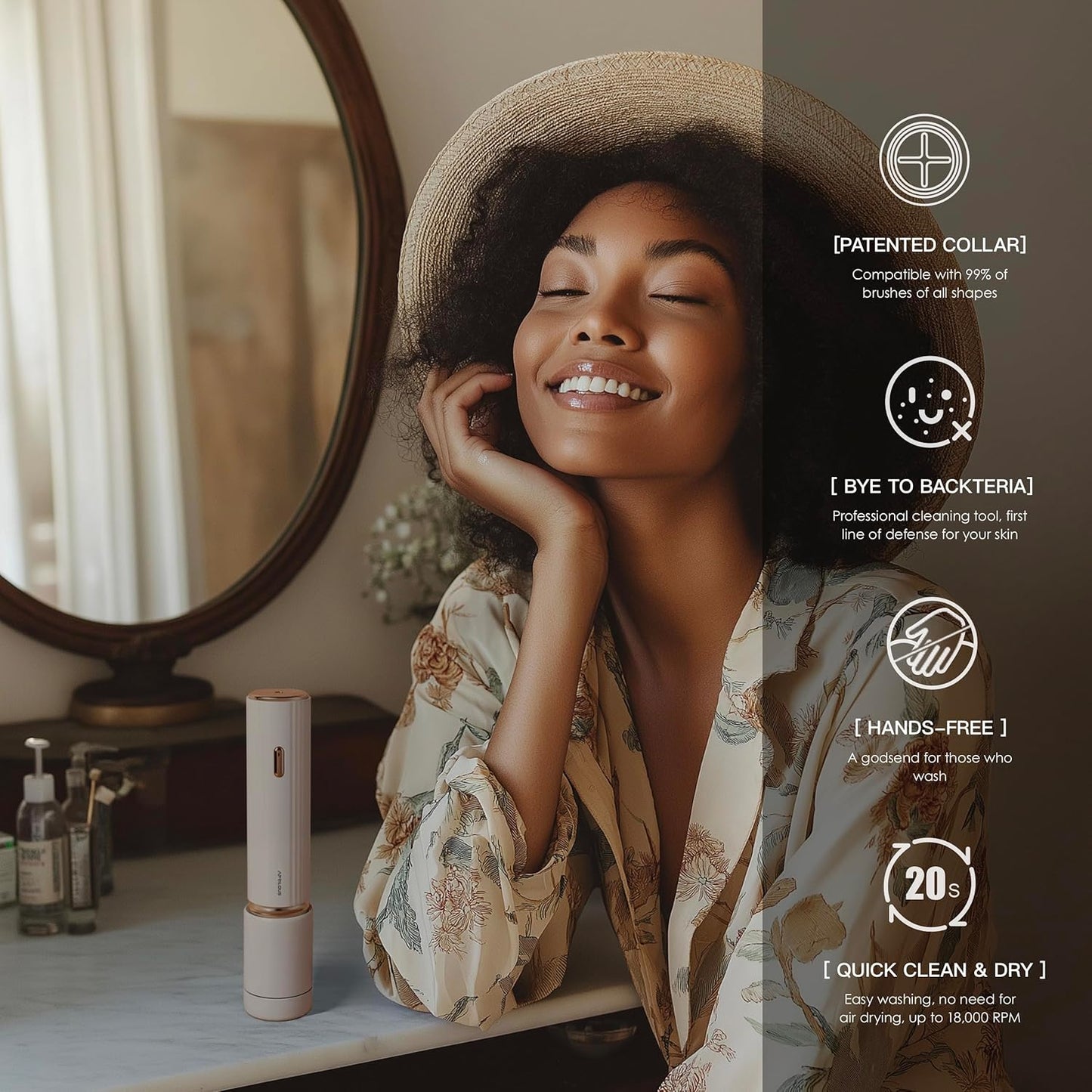 Electric Makeup Brush Cleaner Bundle with Tea Tree Oil Cleaner 25.36 fl.oz