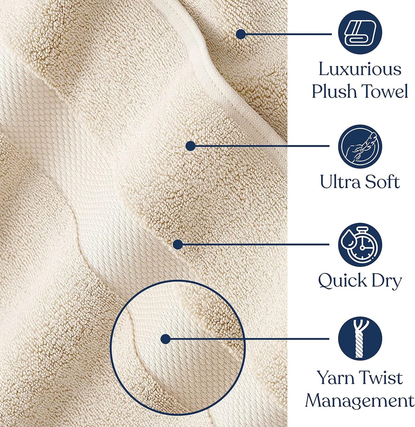 Delara Organic Cotton Luxuriously Plush Bath Towel | GOTS & OEKO-TEX Certified | Premium Hotel Quality Towels | Feather Touch Technology | 650 GSM Long Staple|Soft, Quick Dry & Ultra-Absorbent 30"x58"