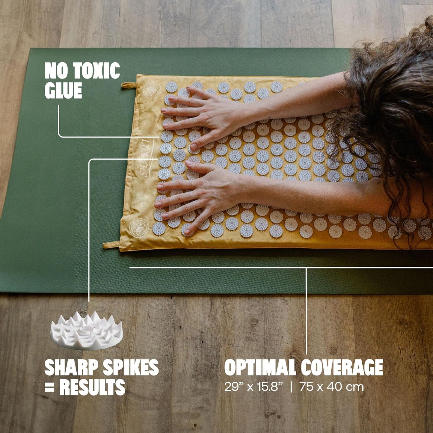 ShaktiMat Classic Acupressure Mat, Light Intensity in Yellow, Relieves Stress & Tension, Promotes Relaxation & Focus | Similar to Acupuncture, No Needles Required | FSA/HSA Eligible