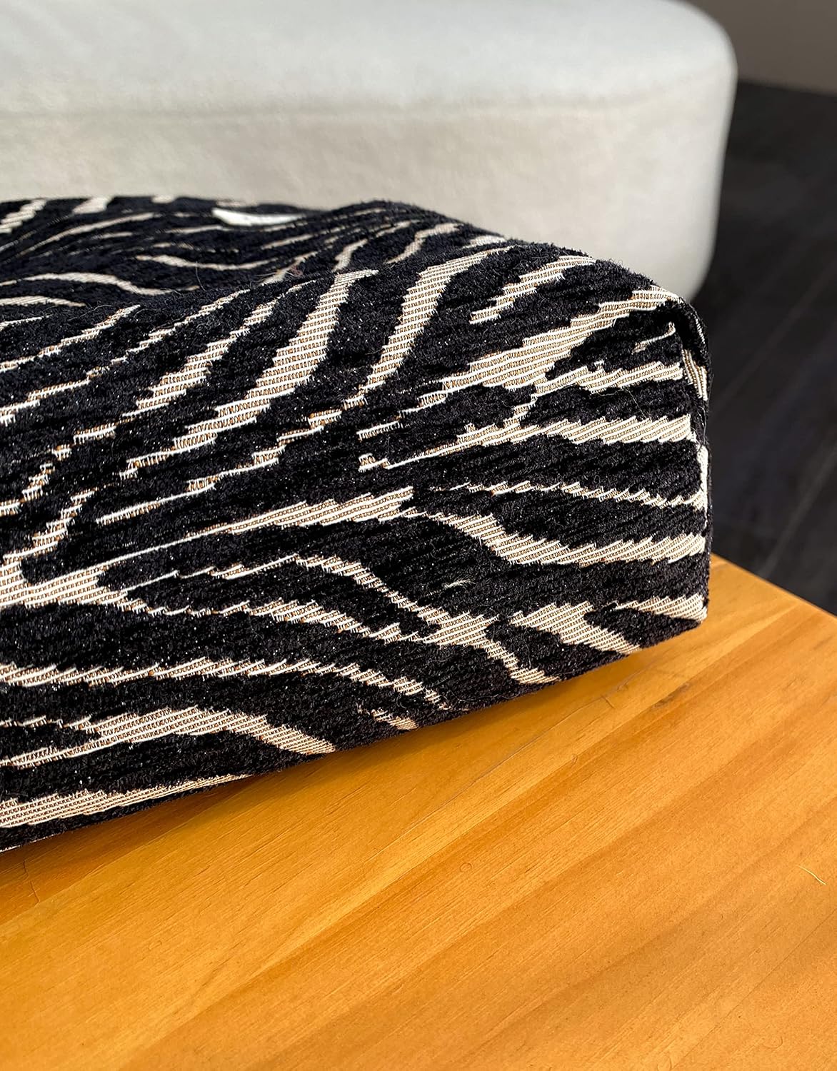 Large Floral Velvet Zebra Print Makeup Bag for Women