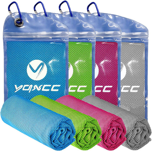 YQXCC Cooling Towels | 4 Pack 40"x12" | Cool for Neck | Microfiber Soft Breathable Chilly | for Sports, Yoga, Golf, Gym, Camping, Running, Workout & More Activities