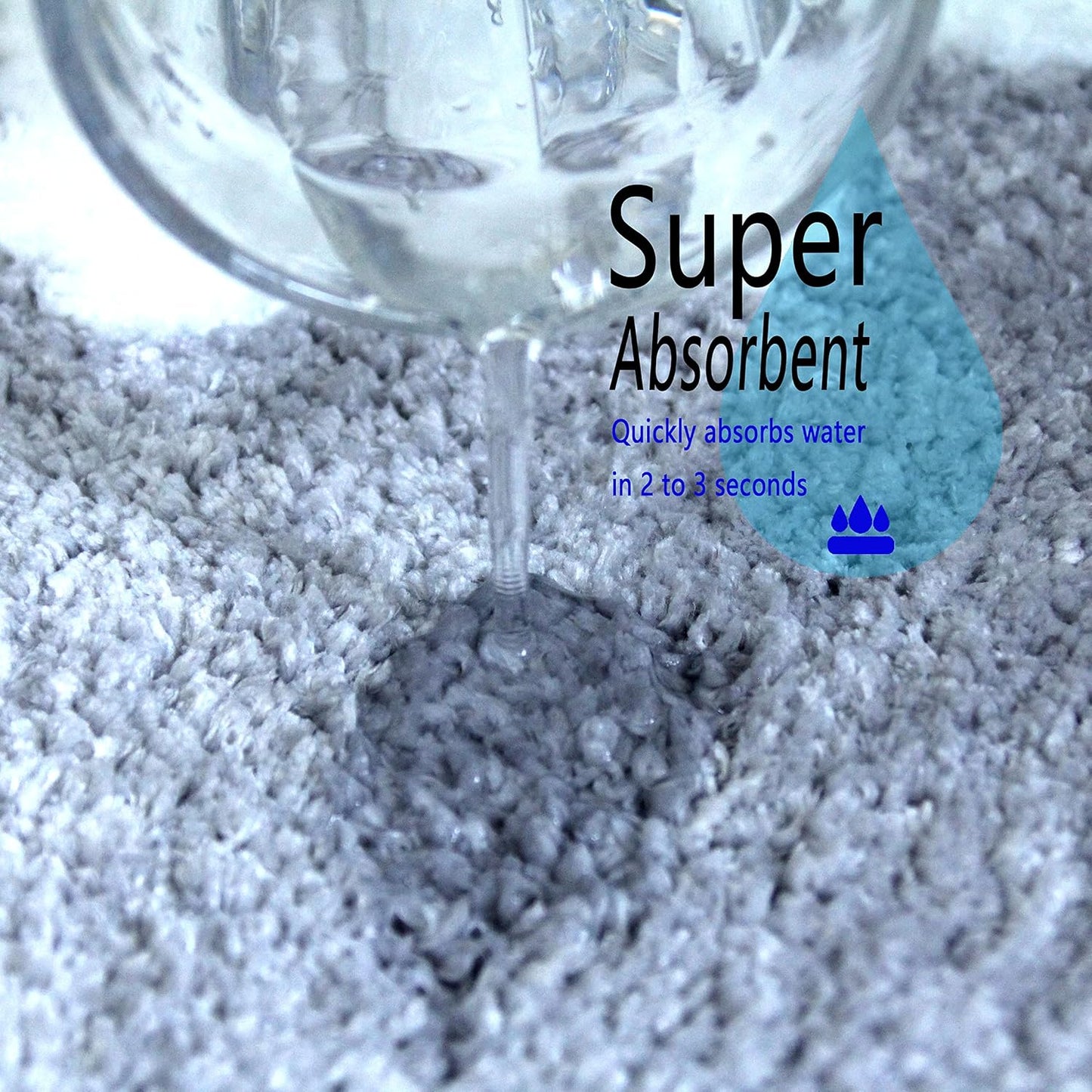 Bathroom Rugs, White Flower Fluffy Soft Superfine Fiber Rugs Non Slip Machine Wash Plush Bath Rugs for Bathroom Shower Room (20x32, Gray)