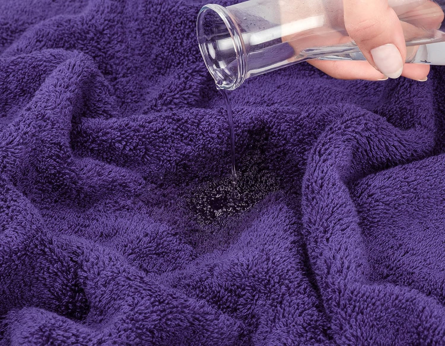 American Soft Linen Luxury 6 Piece Towel Set, 2 Bath Towels 2 Hand Towel 2 Washcloths, 600 GSM 100% Cotton Turkish Towels for Bathroom, Purple Towel Sets