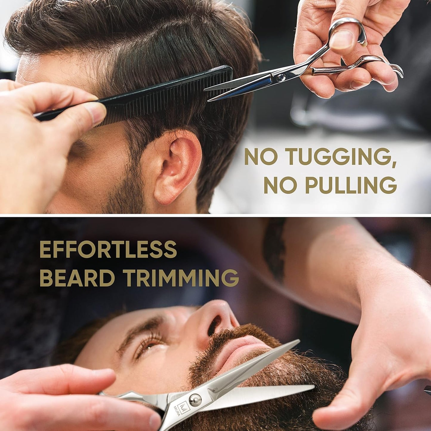 Miura Professional Hair Cutting Scissors for Women, Men and Hairdressers | 6.5” Stainless Steel Barber Shears for Hair Cutting and Thinning Set