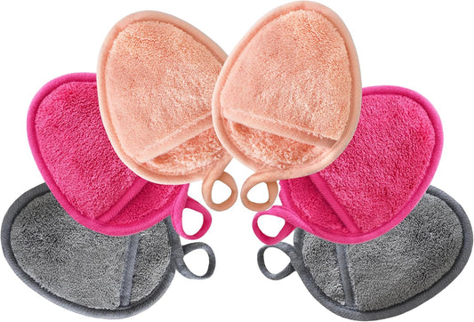 Reusable Makeup Remover Pads Soft Makeup Remover Cloths Washable Facial Makeup Cleansing Pads for Face,Lip,Eyes 6PCS