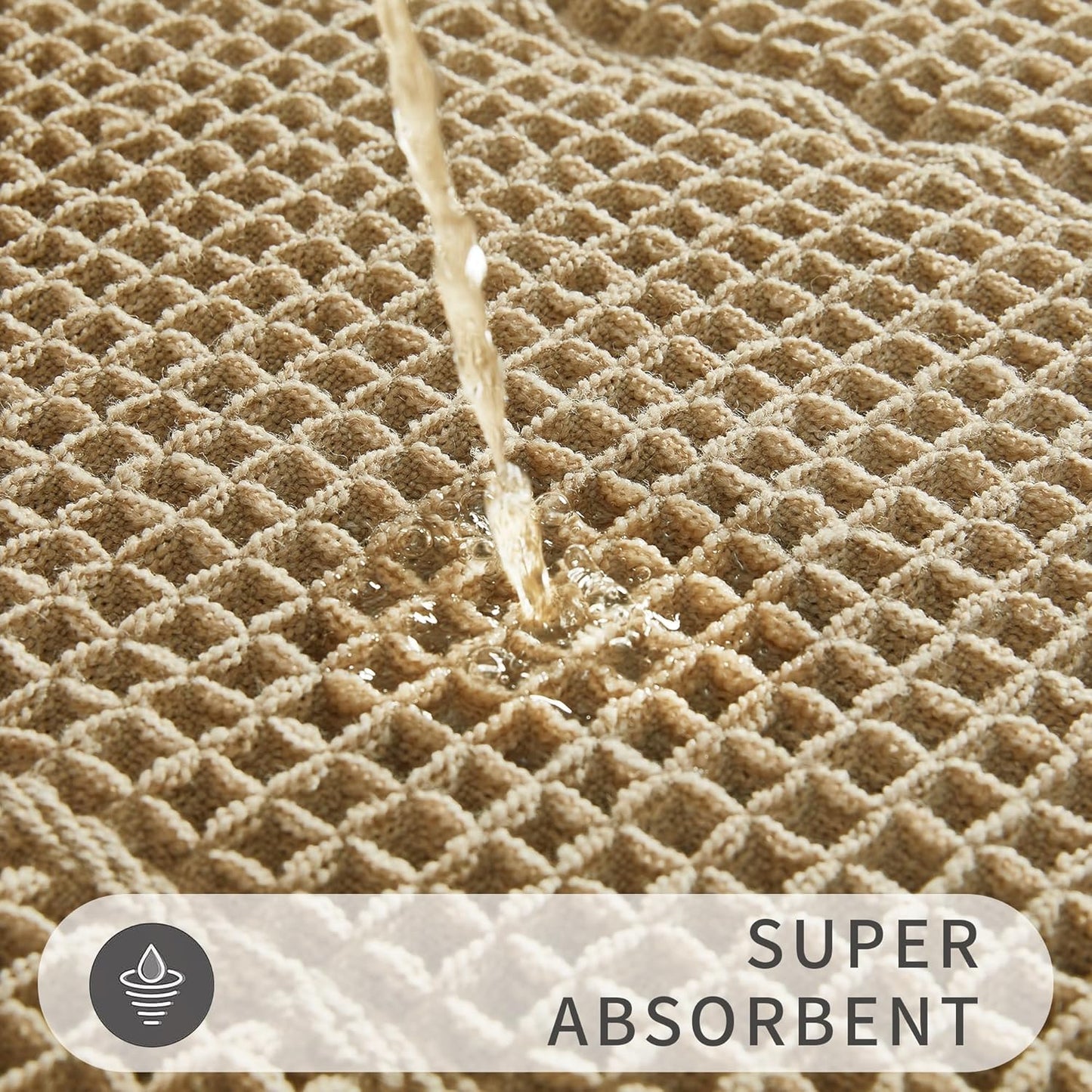 Bathroom Decor - Upgraded Waffle Bath Mat, Super Absorbent Non Slip Bath Carpet, Machine Washable, Quick Dry, Ultra Soft Brown 24" x 36"