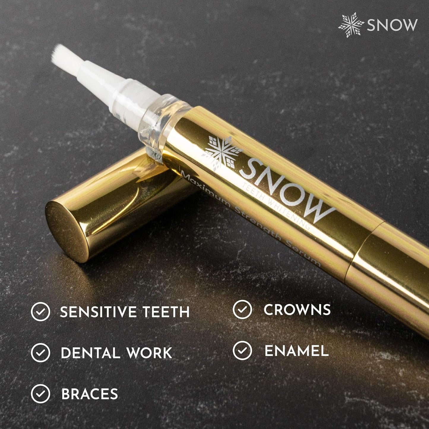 Snow Extra-Strength Teeth Whitening Serum - Oral Care Teeth Whitener Pen - Whitening Pen for Stain Removal & Whiter Teeth - Tooth Whitener with Potassium Nitrate and Hydroxyapatite - 1 Pack