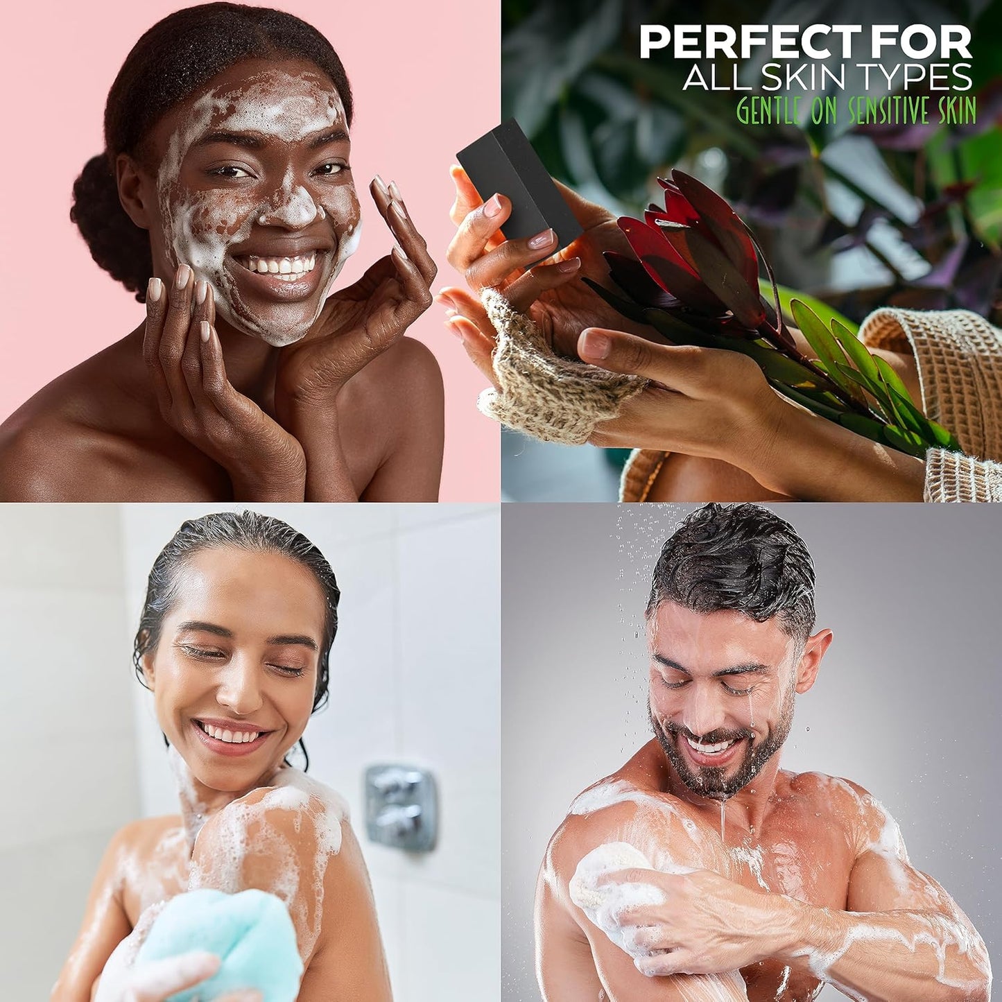 Aspen Kay Naturals Dead Sea Mud and Charcoal Soap Bar. With Organic Shea Butter & Pure Essential Oils. Charcoal Face Wash for Men, Women & Teens. (2 pack)