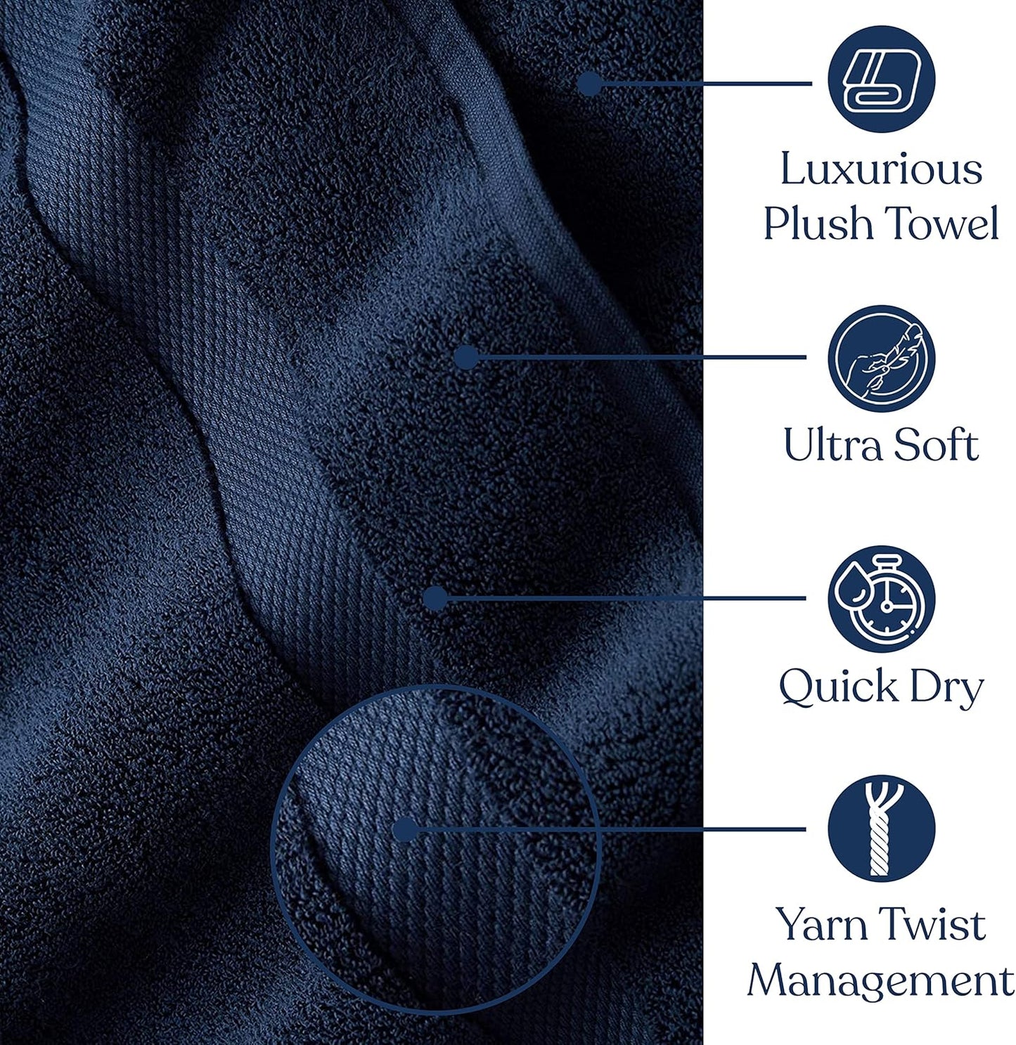 Delara Organic Cotton Luxuriously Plush Bath Towel 10 Piece Set|GOTS & Oeko-TEX Certified|Premium Hotel Quality Towels|Feather Touch Technology|650 GSM Long Staple|Soft, Quick Dry & Ultra-Absorbent