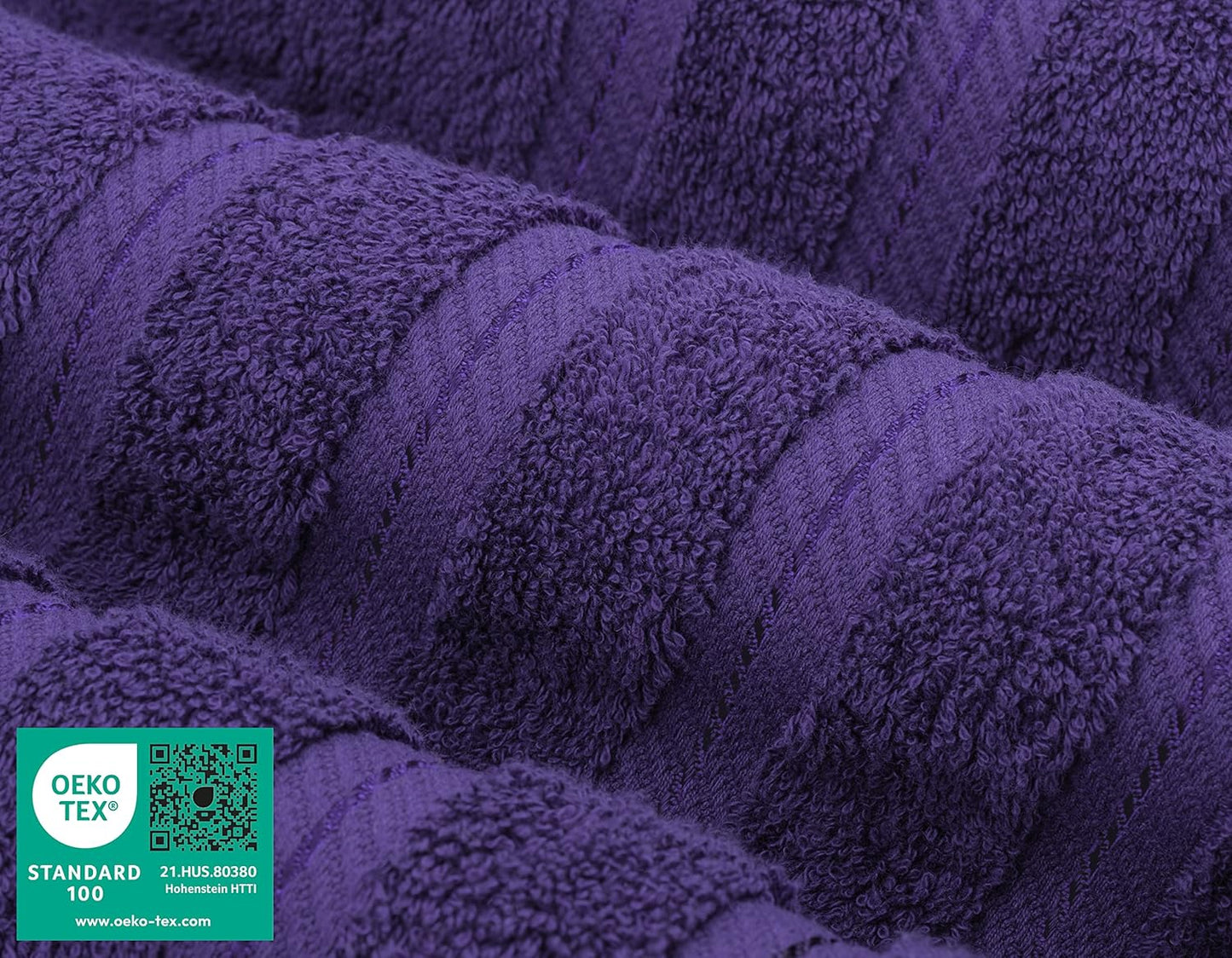 American Soft Linen Luxury 4 Piece Bath Towel Set, 600 GSM 100% Cotton Turkish Bath Towels for Bathroom, 27x54 in Extra Large Bathroom Shower Towels, Purple