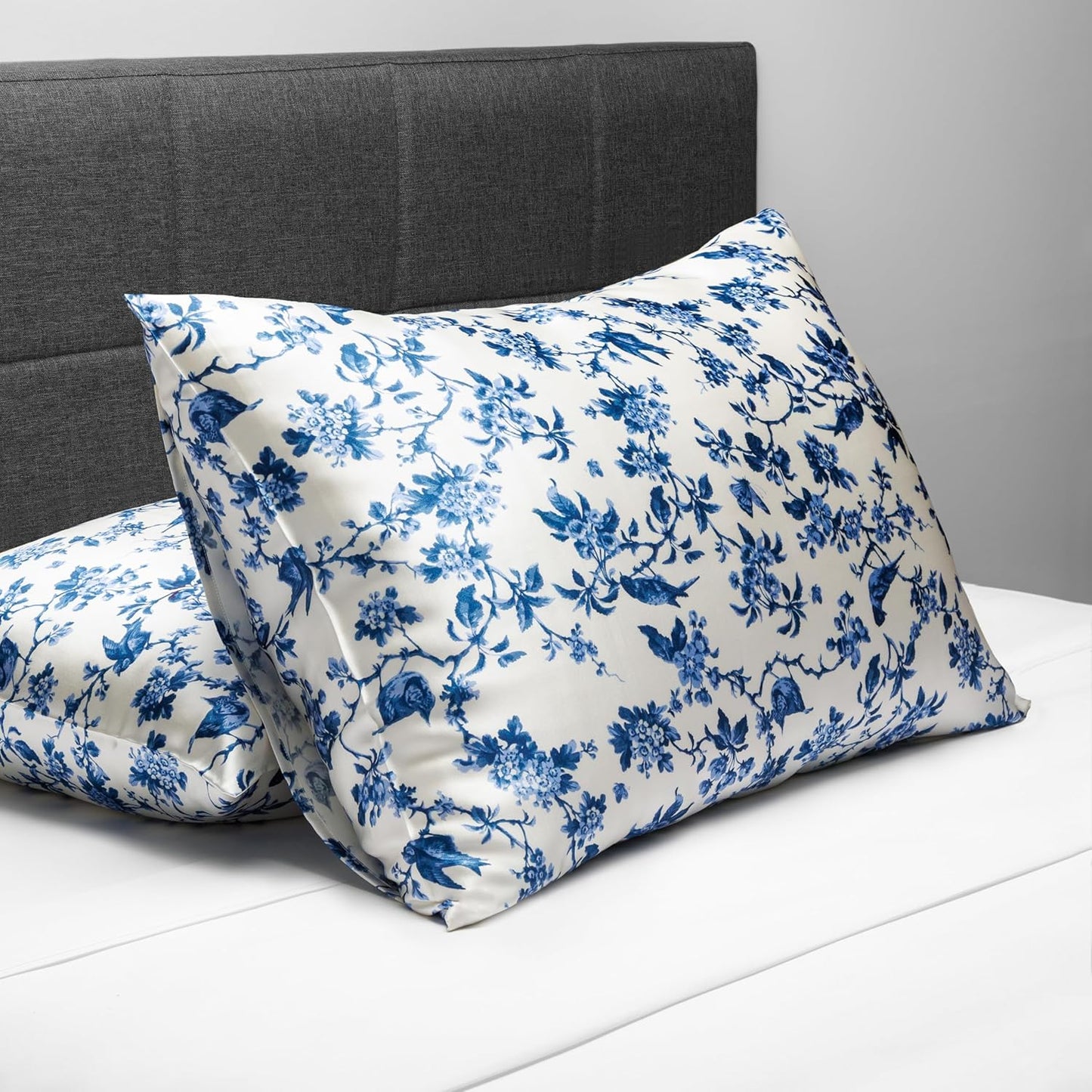 Fishers Finery 25mm 100% Pure Mulberry Silk Pillowcase (Tea Cup Print, Queen)