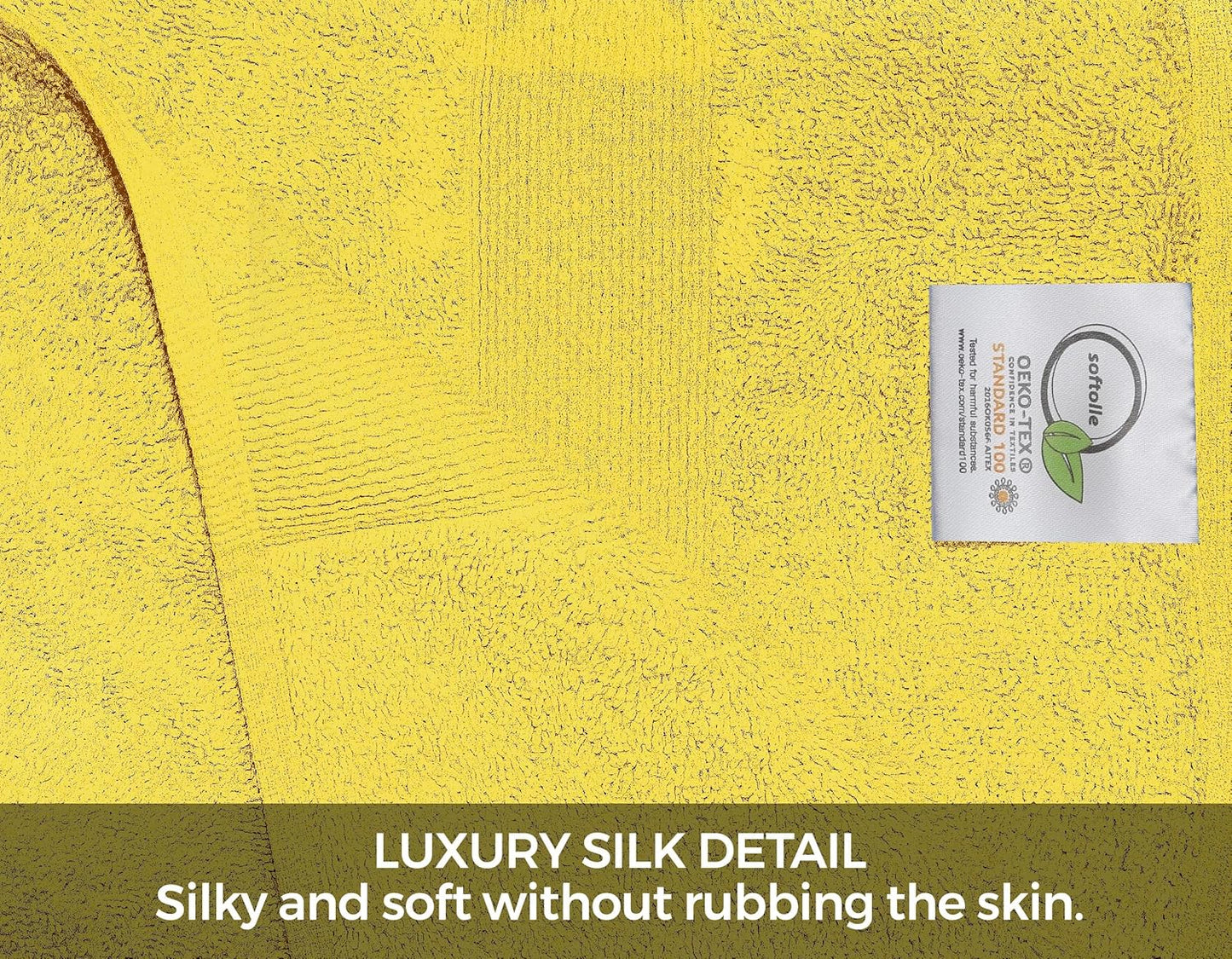 Luxury 8 Piece Towel Set, 2 Bath Towels 2 Hand Towels 4 Washcloths, Towels for Bathroom, Home, Spa & Gym - Highly Absorbent Ultra Soft Quick-Dry (Yellow)