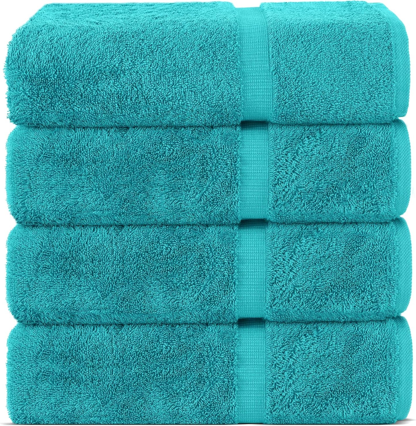 Chakir Turkish Linens | Hotel & Spa Quality 100% Cotton Premium Turkish Towels | Soft & Absorbent (4-Piece Bath Towels, Aqua)