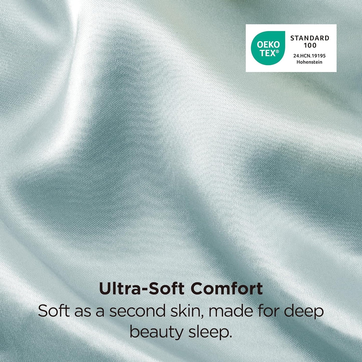 Bedsure Satin Pillowcases, Similar to Silk Pillow Cases Queen Size Set of 2, Pillow Case for Sleeping Women with Envelope Closure, Gifts for Women Men, Ether, 20x30 Inches, 2pcs