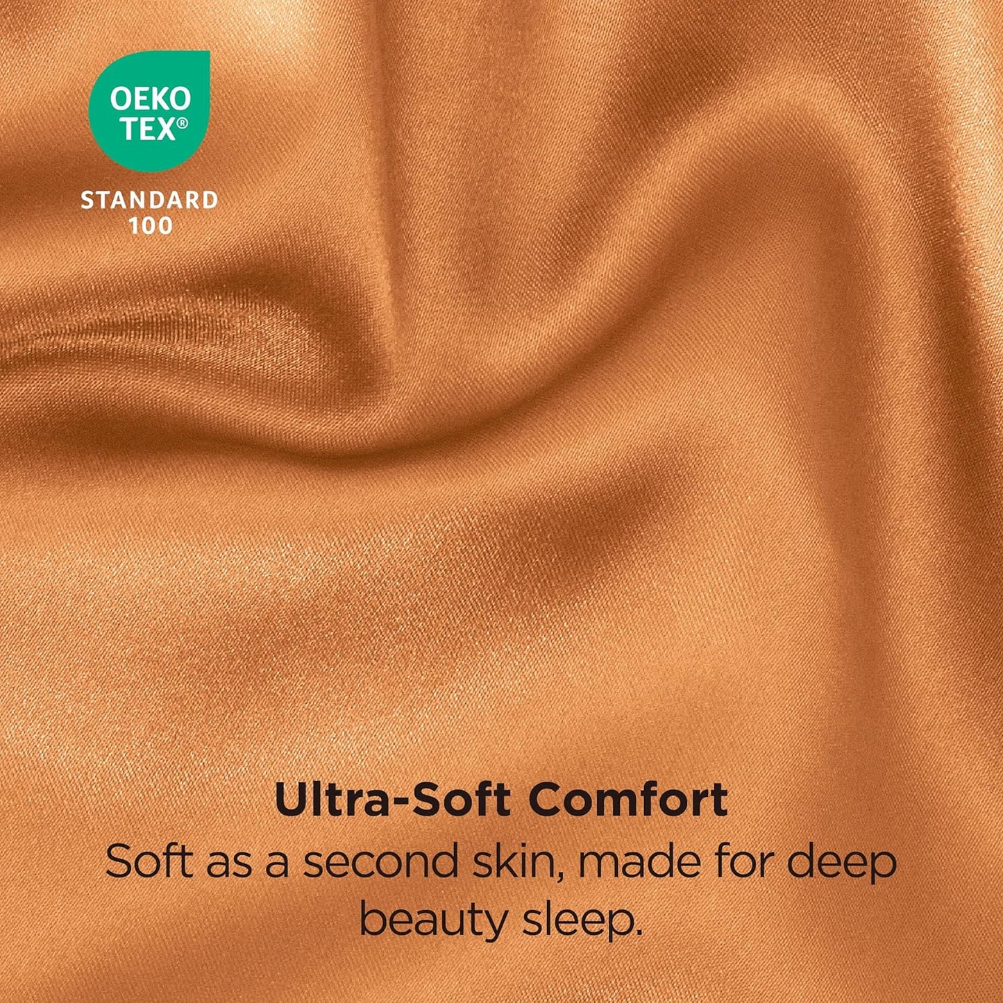 Bedsure Satin Pillowcases, Similar to Silk Pillow Cases Queen Size Set of 2, Pillow Case for Sleeping Women with Envelope Closure, Gifts for Women Men, Burnt Orange, 20x30 Inches, 2pcs