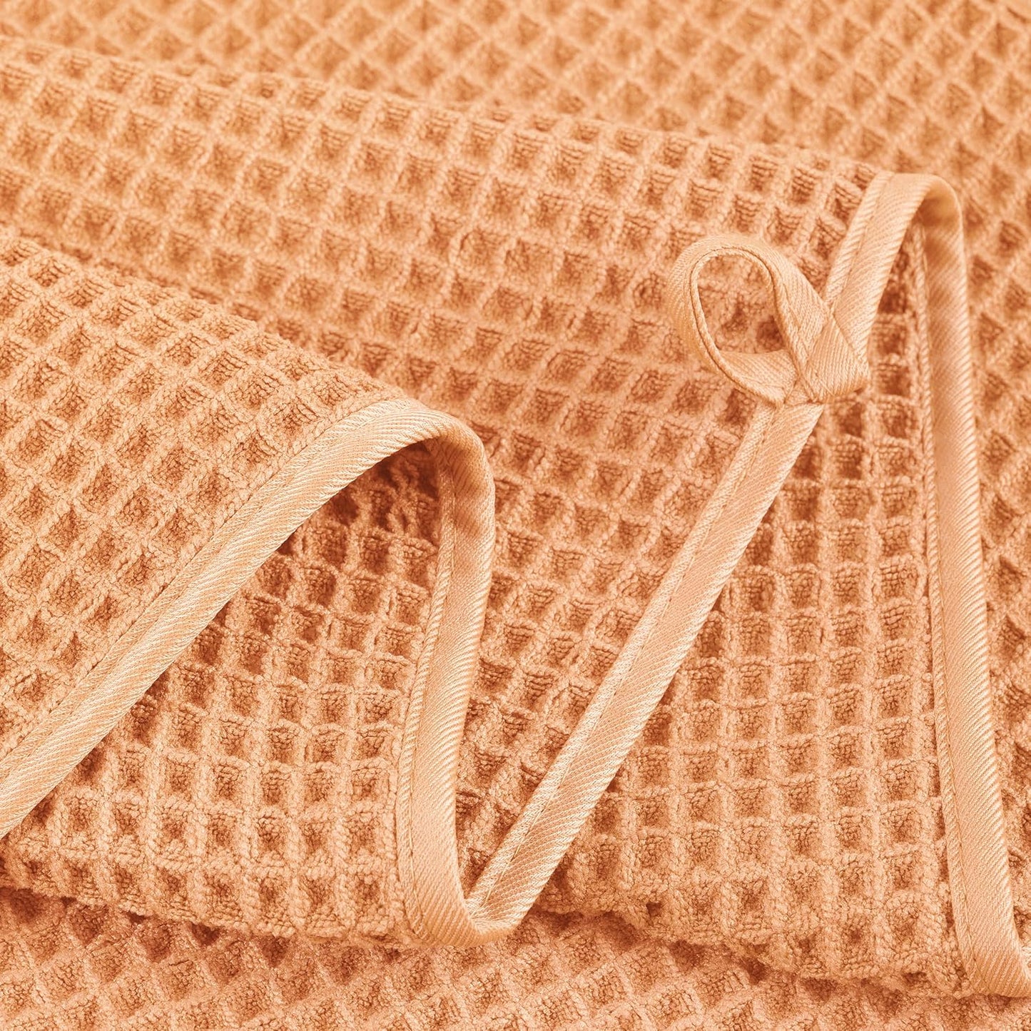 POLYTE Oversize, 60 x 30 in., Quick Dry Lint Free Microfiber Bath Towel Set, 6 Piece (Waffle Weave)