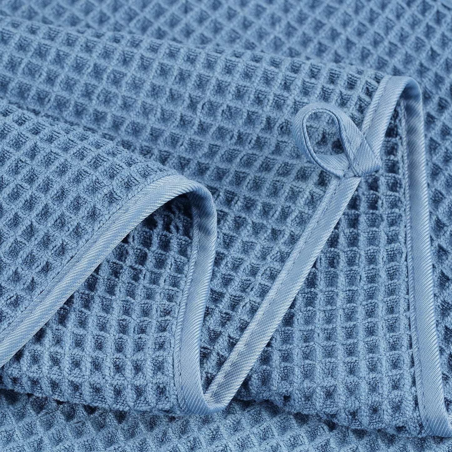 POLYTE Oversize, 60 x 30 in., Quick Dry Lint Free Microfiber Bath Towel Set, 6 Piece (Waffle Weave)