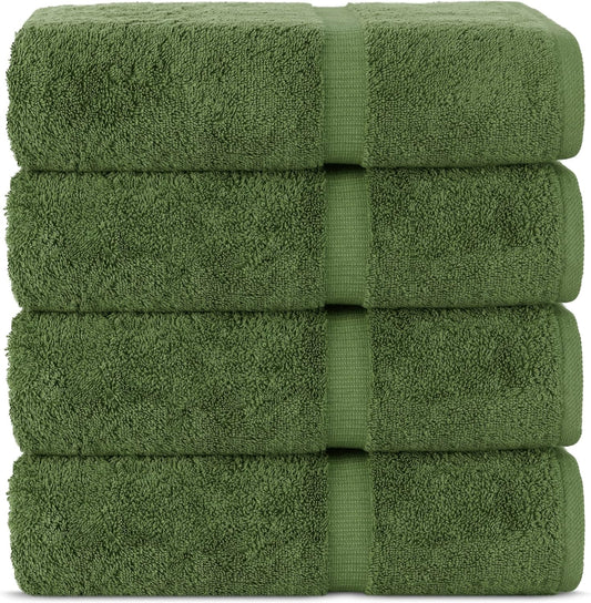 Chakir Turkish Linens | Hotel & Spa Quality 100% Cotton Premium Turkish Towels | Soft & Absorbent (4-Piece Bath Towels, Moss)